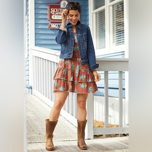 NWT Matilda Jane Tiered Dress Floral Women’s XS Look Frills Smocked Orange Boho - Picture 2 of 9